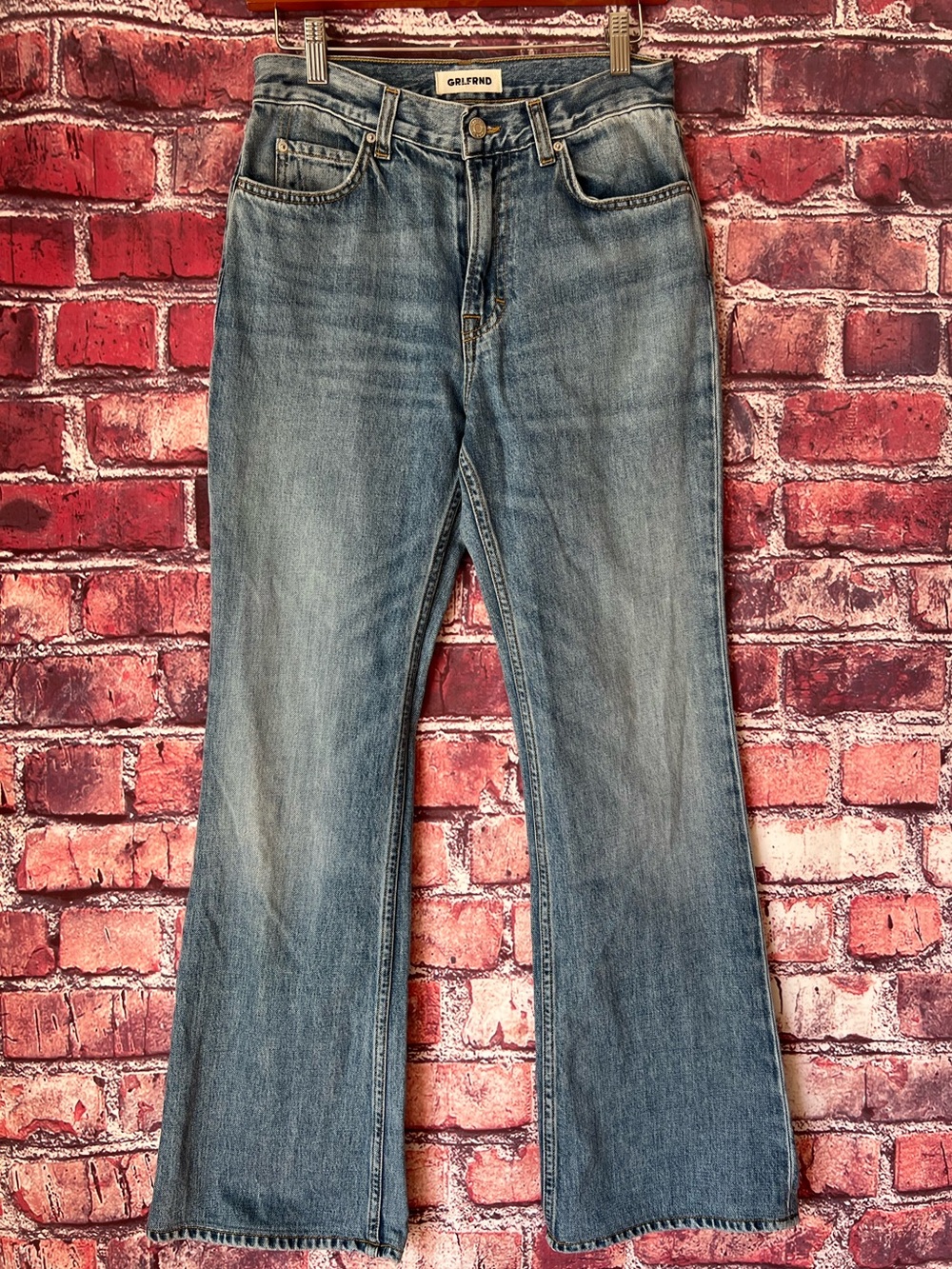 GRLFRND The Melanie Mid Rise Chill Boot Jeans 100% Cotton 25